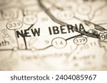 New Iberia. Louisiana. USA on a geography map