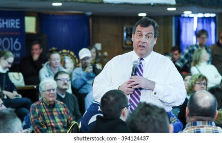 New Jersey Governor Chris Christie Speaks During A Presidential Campaign Stop In Portsmouth, New Hampshire On January 24, 2016.