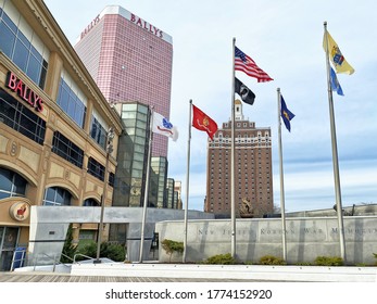 New Jersey Korean War Memorial In Atlantic City. Landmarks. Ballys Hotel. Sightseeing. Travel And Vacation. USA, New Jersey, Atlantic City – November 23, 2019 