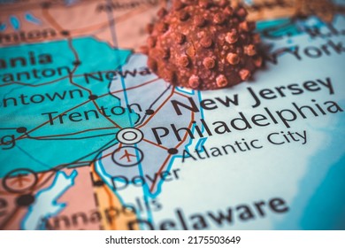 New Jersey On Coronavirus Map Background