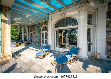 New Jersey, USA - Aug 4, 2019: The Rockefeller Estate Mansion