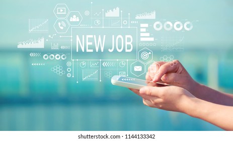 New Job With Person Holding A White Smartphone