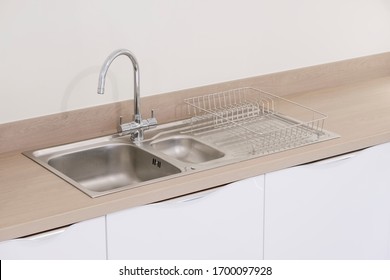 New Kitchen Sink Fitted In New Build Modern House