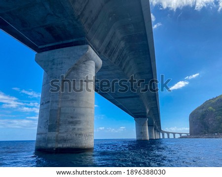 New littoral road of Reunion Island, most expensive road, bridge over the sea