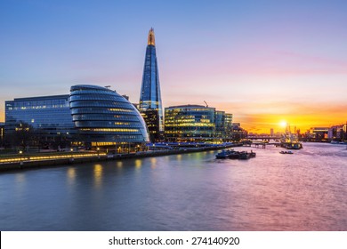 New London City Hall At Sunset, UK.