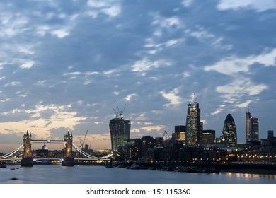 New London Skyline 2013 With Tower Bridge And Skyscrapers Of The City Including 20 Fenchurch Street 