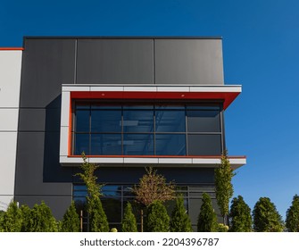 New Low Rise Office Building. Modern Development Architecture In Downtown Vancouver. Nobody, Street Photo, Selective Focus