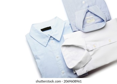 New male shirts on white background