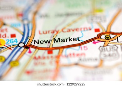 New Market. Virginia. USA On A Geography Map