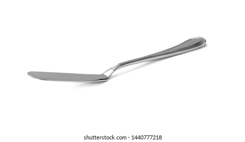 New Metal Butter Knife Isolated On White