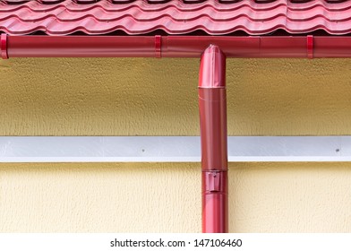 New Metal Tiled Roof And Gutter