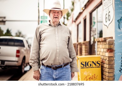 NEW MEXICO, USA - AUGUST 4, 2013: Old man in hat in Gallup on August 4, 2013, New Mexico, USA