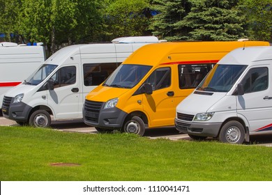 New Mini Buses In The Parking Lot