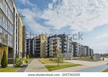 Similar – Image, Stock Photo New building block with balconies