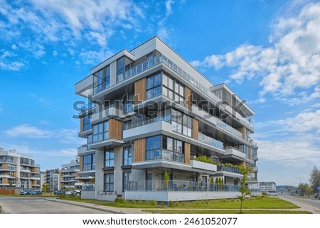 Similar – Image, Stock Photo New building block with balconies