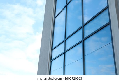 New modern building with tinted windows outdoors