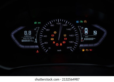 A New modern car digital meter panel. - Image - Shutterstock ID 2132564987