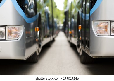 New modern city bus - Shutterstock ID 199019246