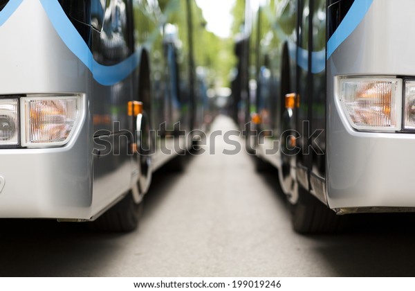 New modern city\
bus