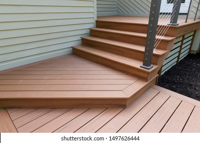New Modern Front Porch - Composite Wood - Shutterstock ID 1497626444