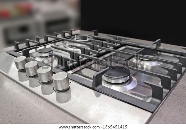 New Modern Gas Stove Four Burners Stock Photo Edit Now 1365451415