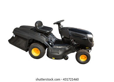 New modern ride on lawn tarctor isolated on white background