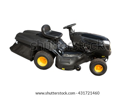 New modern ride on lawn tarctor isolated on white background
