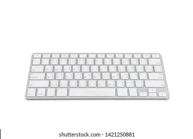 New Modle White Wireless Keyboard Isolated With Clipping Path On White Background 