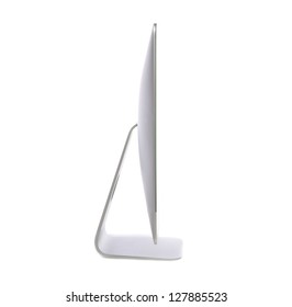 New Monitor Computer Display Side View Isolated On A White Background