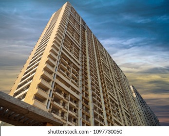 New Mumbai Maharashtra, India : January 10, 2018 - High Rise Building In Navi Mumbai