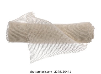 New, natural medical bandage roll,  isolated isolated on white, clipping path - Shutterstock ID 2395130441