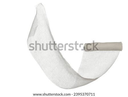 New, natural medical bandage roll,  isolated isolated on white, clipping path