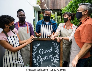 New Normal Grand Opening Of Coffee Shop During Corornavirus Pandemic