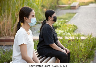 New Normal Lifestyle With Social Distancing Needed Even After Vaccination, Woman Wearing Face Mask As New Norm Social Distancing Measure To Prevent Virus Spread, Coronavirus Infection