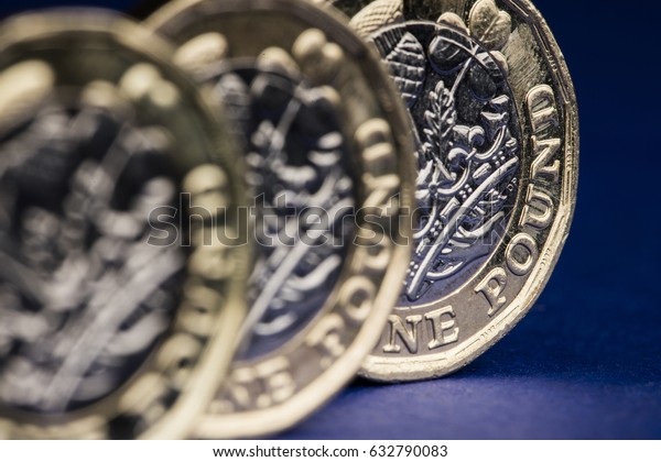 New one pound British
sterling coin.