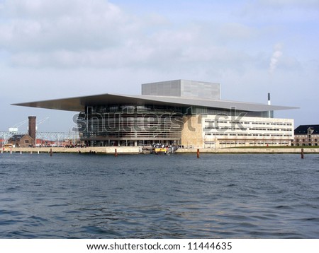 The new opera house next to the harbor in Copenhagen