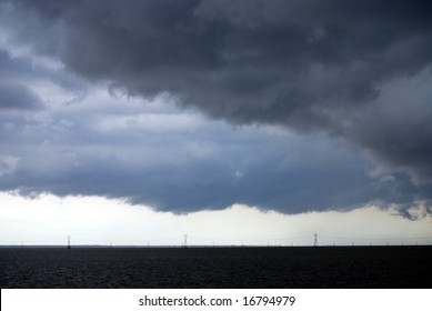 NEW ORLEANS - AUG 31: Storm Clouds Of Hurricane Gustav Move Over Lake Pontchartrain On August 31, 2008 In New Orleans.