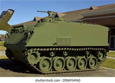 New Orleans - December 19, 2019: M75 Armored Personnel Carrier At Louisiana National Guard Jackson Barracks