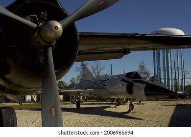 New Orleans - December 19, 2019: Propeller And Jet Aircrafts At Louisiana National Guard Jackson Barracks