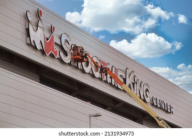 New Orleans - December 29, 2021: Smoothie King Center Signage Repair