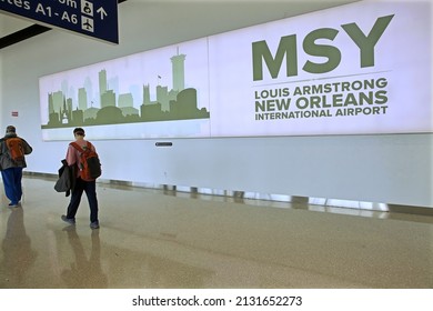 New Orleans - December 30, 2021: Louis Armstrong New Orleans International Airport Signage