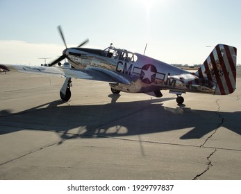 New Orleans - February 28, 2010:
United States World War 2 era P-51 Mustang vintage propeller fighter aircraft