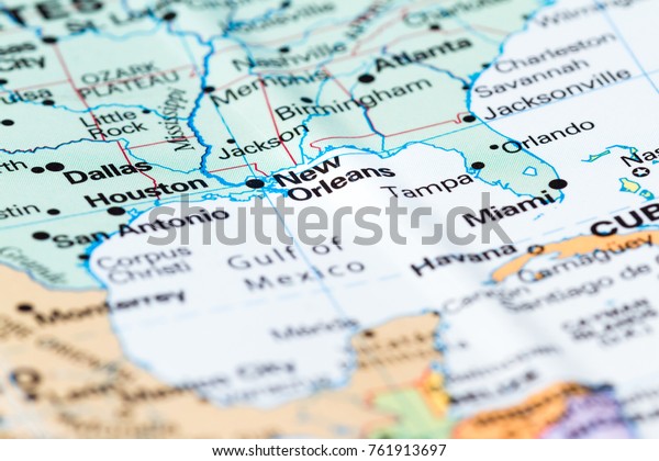 New Orleans Focus On World Map Stock Photo Edit Now 761913697