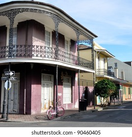 New Orleans French Quarter Street Corner Scene