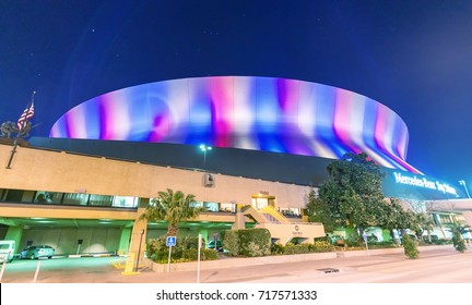 NEW ORLEANS - JANUARY 27, 2016: Mercedes Benz Superdome. Superdome Is Home To NFL's New Orleans Saints American Football.