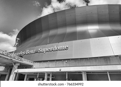 NEW ORLEANS, LA - JANUARY 2016: Mercedes Benz Superdome, A Home Of NFL's New Orleans Saints American Football.