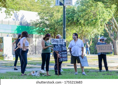 NEW ORLEANS, LA - JUNE 13, 2020: Demonstrators For Racial Justice On Carrollton Avenue