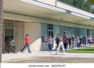 NEW ORLEANS, LA - OCTOBER 17, 2020: Line For Voting At Lake Vista Polling Place