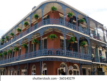 New Orleans, LA USA - 06/01/2015 - French Quarter Wrought Iron Architecture

