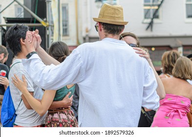 NEW ORLEANS, LA, USA - APRIL 13, 2014: Couples Dancing At The French Quarter Festival